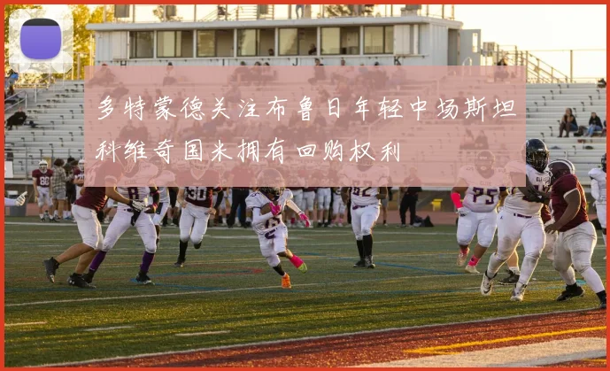 多特蒙德关注布鲁日年轻中场斯坦科维奇国米拥有回购权利